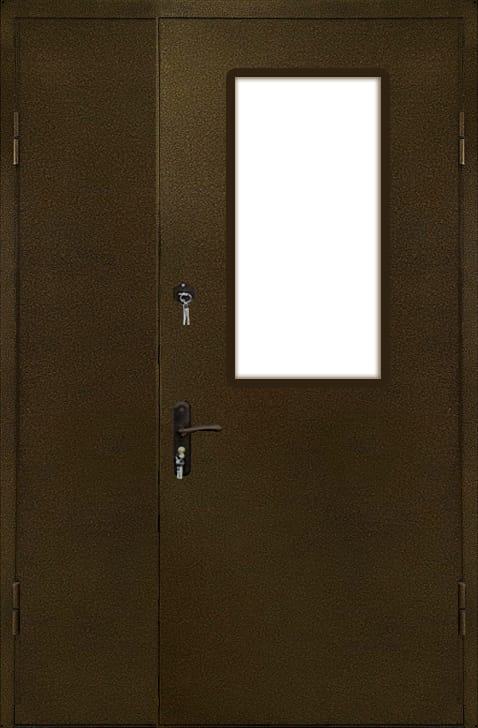 Входная тамбурная дверь порошок со стеклом 802