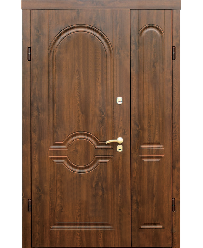 Железная входная двустворчатая дверь МДФ/МДФ 3079