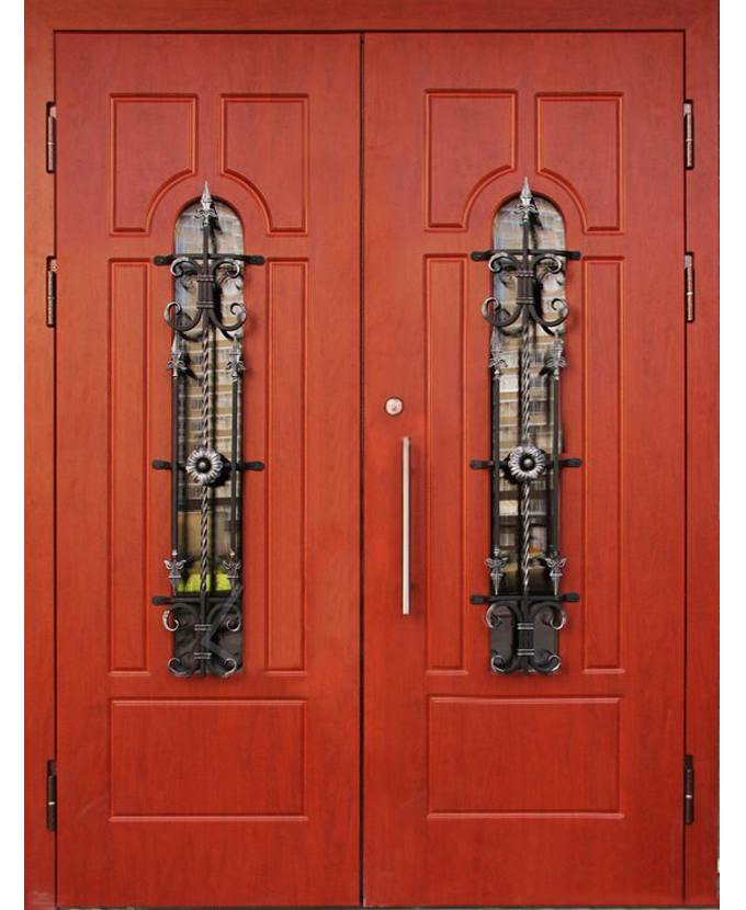 Железная входная уличная дверь МДФ 2038