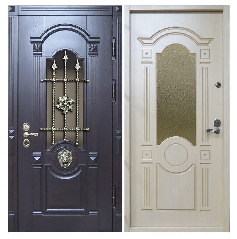 Металлическая входная дверь МДФ/МДФ с ковкой 1707