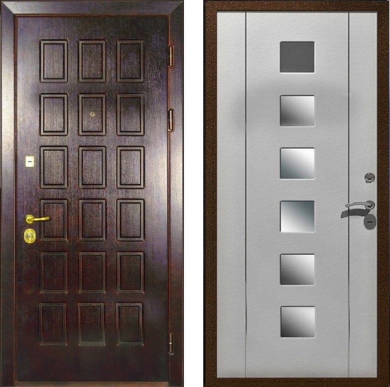 Дверь железная МДФ/МДФ с зеркалом 418