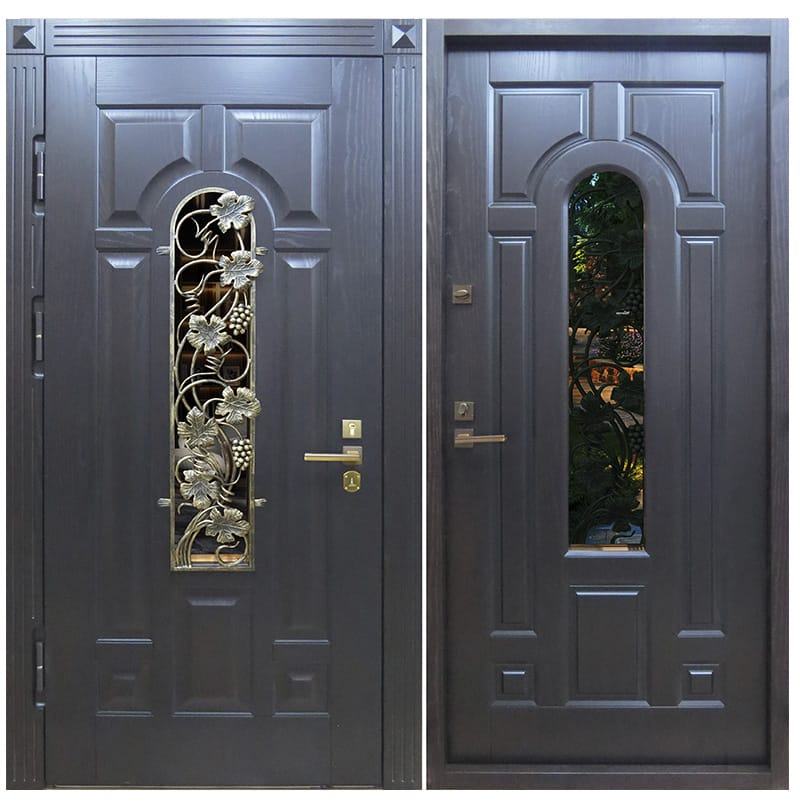 Железная входная дверь МДФ/МДФ с ковкой 1712